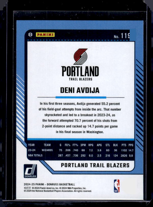 2024-25 Donruss #119 Deni Avdija Holo Green Laser