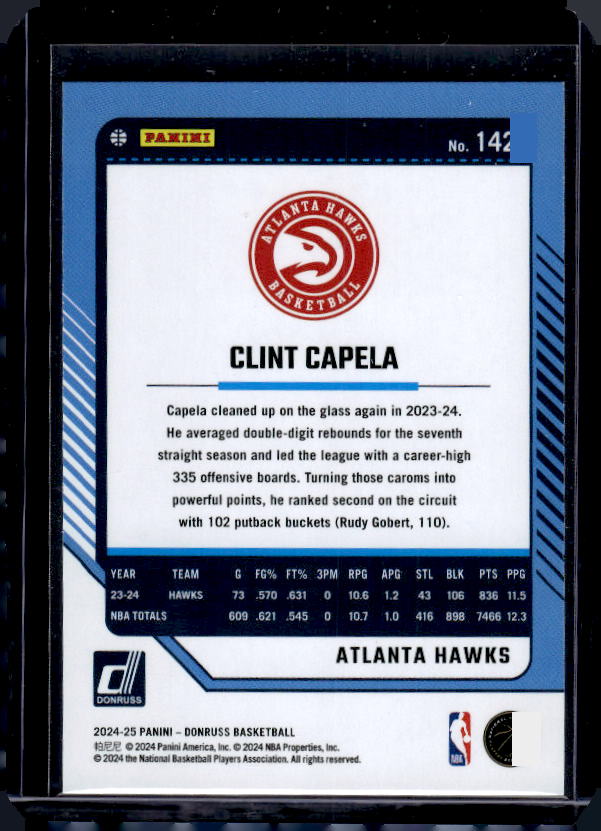 2024-25 Donruss #142 Clint Capela Holo Green Laser