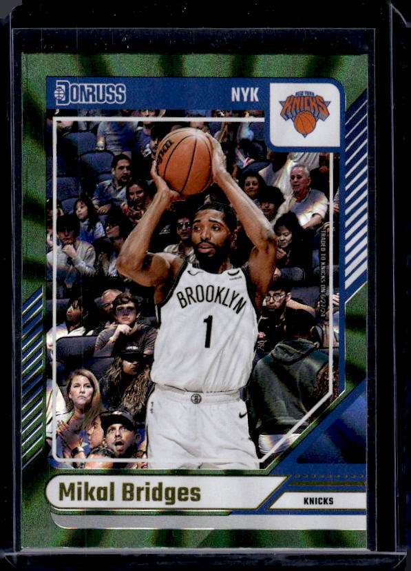 2024-25 Donruss #199 Mikal Bridges Holo Green Laser