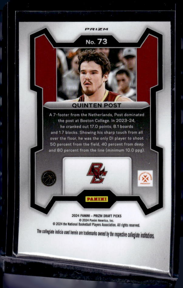 2024 Panini Prizm Draft Picks #73 Quinten Post Prizms Red Wave