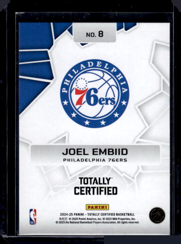 2024-25 Panini Totally Certified #8 Joel Embiid Rock the Rim Mirror