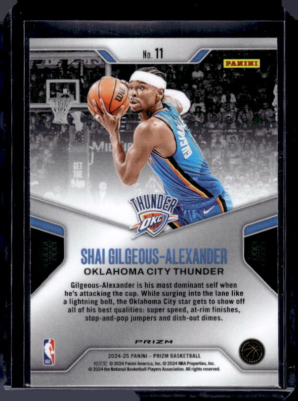 2024-25 Panini Prizm #11 Shai Gilgeous-Alexander Dominance Prizms Green