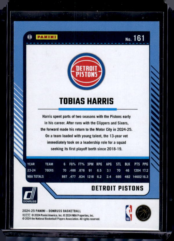 2024-25 Donruss #161 Tobias Harris Holo Green Laser