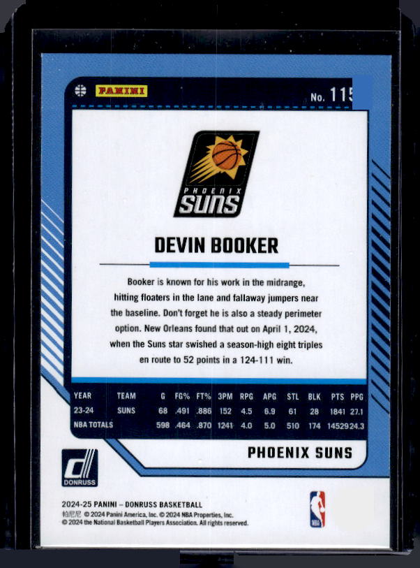 2024-25 Donruss #115 Devin Booker Holo Green Laser