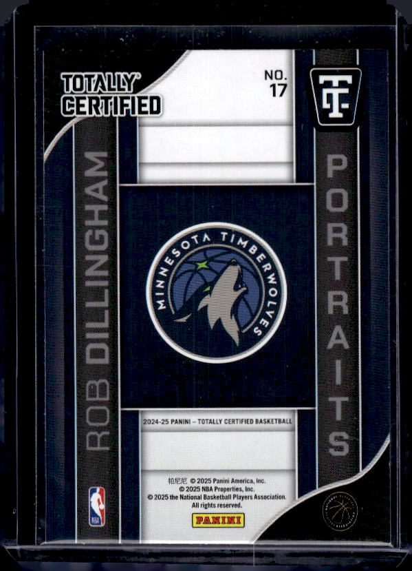 2024-25 Panini Totally Certified #17 Rob Dillingham Portraits Mirror