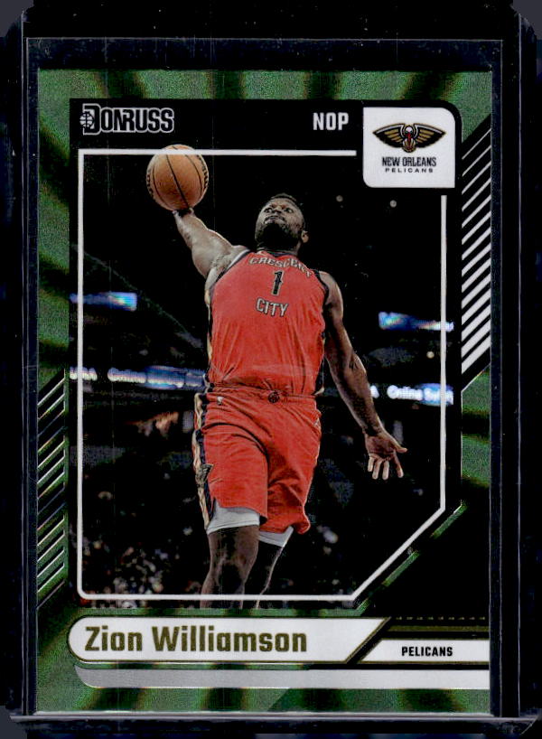 2024-25 Donruss #129 Zion Williamson Holo Green Laser