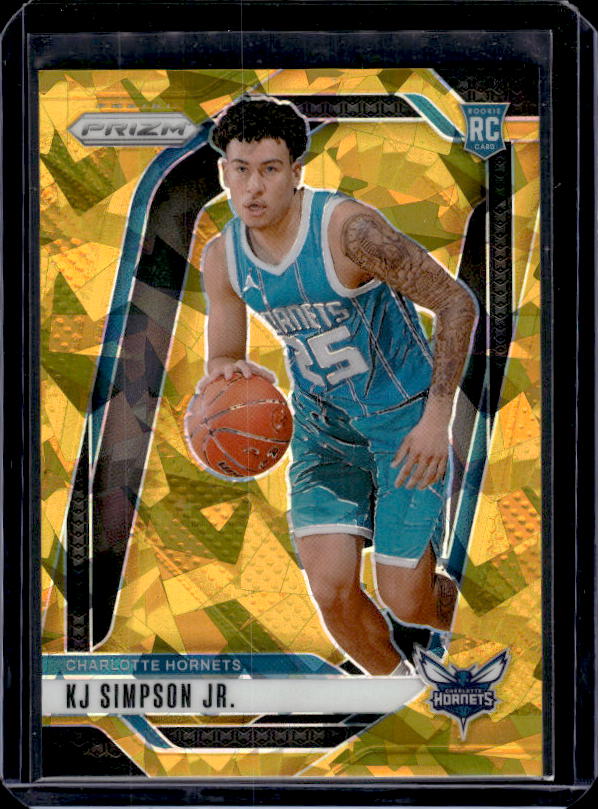 2024-25 Panini Prizm #247 KJ Simpson Jr. Prizms Ice Gold #/10