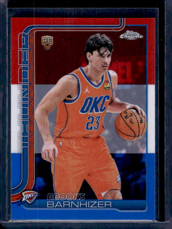 2025-26 Topps Chrome Update #195 Brooks Barnhizer Red, White, & Blue