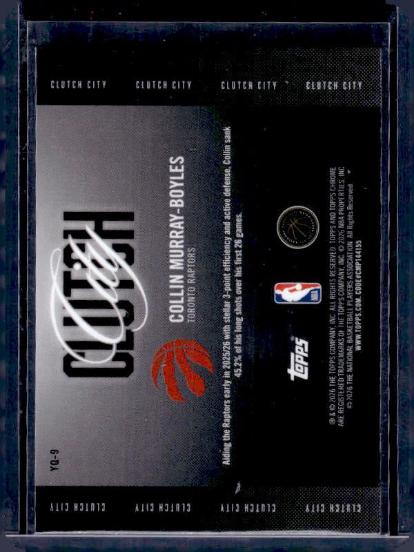 2025-26 Topps Chrome Update #YQ-9 Collin Murray-Boyles Clutch City