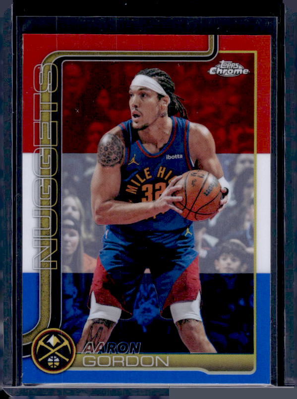2025-26 Topps Chrome Update #45 Aaron Gordon Red, White, & Blue