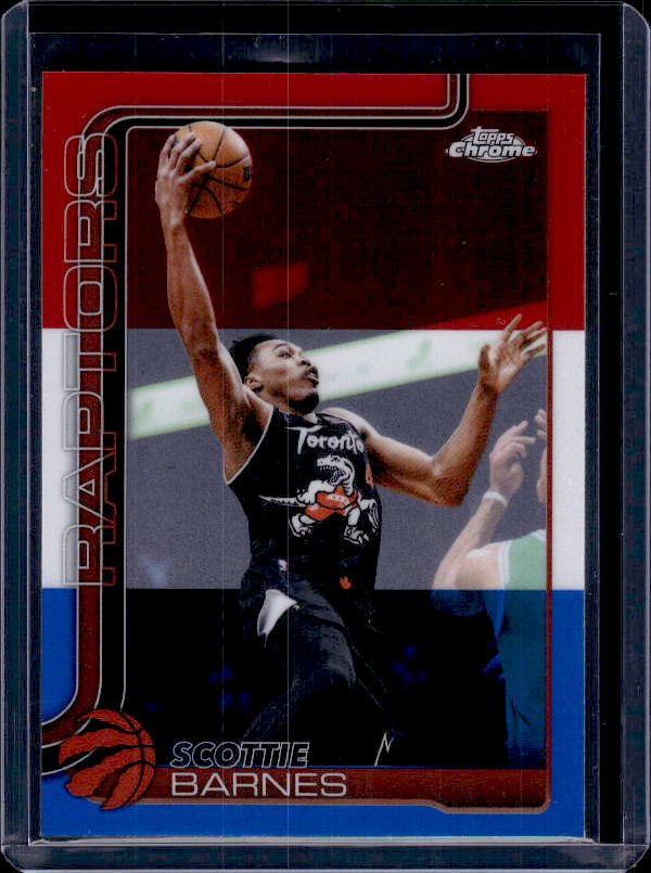 2025-26 Topps Chrome Update #47 Scottie Barnes Red, White, & Blue