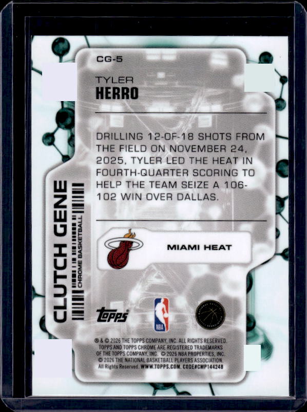 2025-26 Topps Chrome Update #CG-5 Tyler Herro Clutch Gene