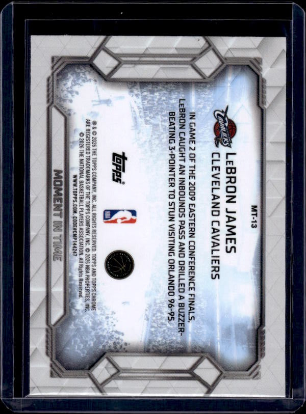2025-26 Topps Chrome Update #MT-13 LeBron James Moment In Time