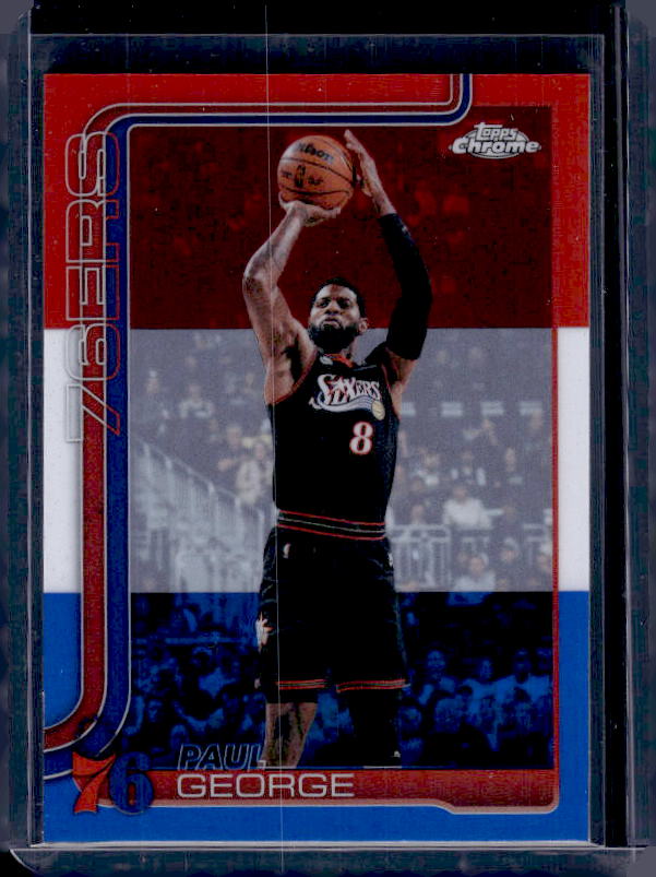 2025-26 Topps Chrome Update #77 Paul George Red, White, & Blue