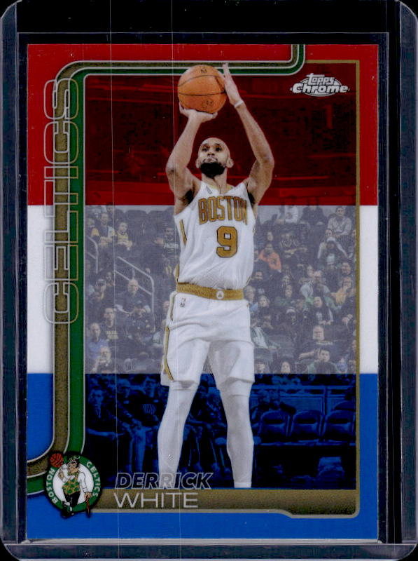 2025-26 Topps Chrome Update #40 Derrick White Red, White, & Blue