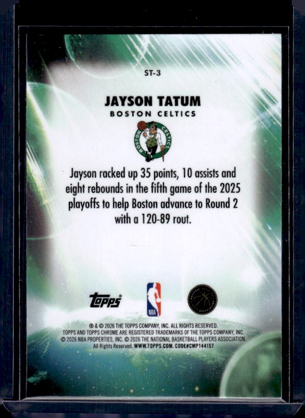 2025-26 Topps Chrome Update #ST-3 Jayson Tatum Straospheric Stars