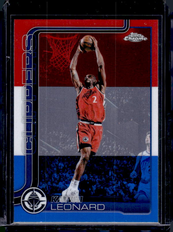 2025-26 Topps Chrome Update #24 Kawhi Leonard Red, White,& Blue