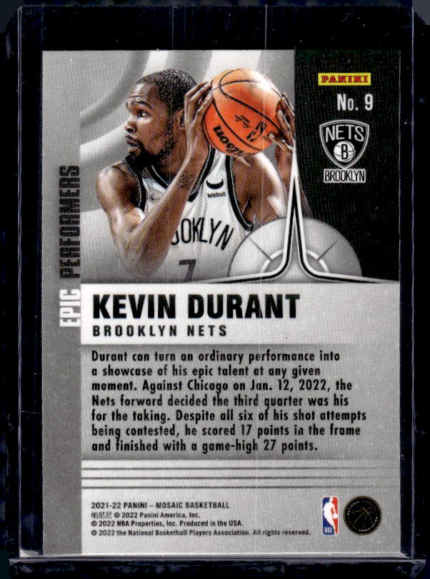 2021-22 Panini Mosaic #9 Kevin Durant Epic Performers