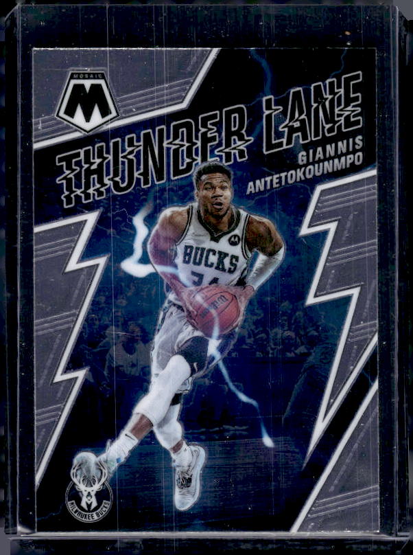 2021-22 Panini Mosaic #1 Giannis Antetokounmpo Thunder Lane