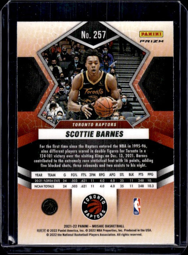 2021-22 Panini Mosaic #257 Scottie Barnes Green
