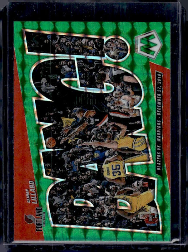 2021-22 Panini Mosaic #15 Damian Lillard Bang! Mosaic Green
