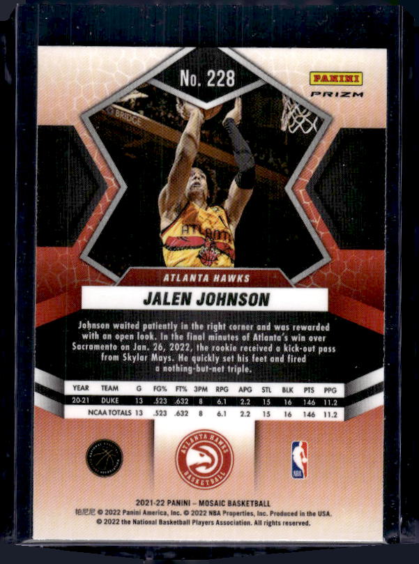 2021-22 Panini Mosaic #228 Jalen Johnson Green