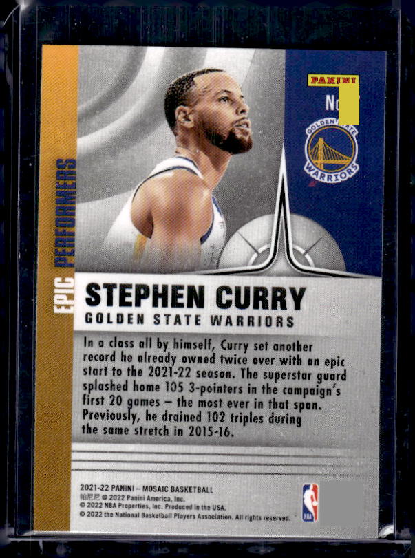 2021-22 Panini Mosaic #7 Stephen Curry Epic Performers