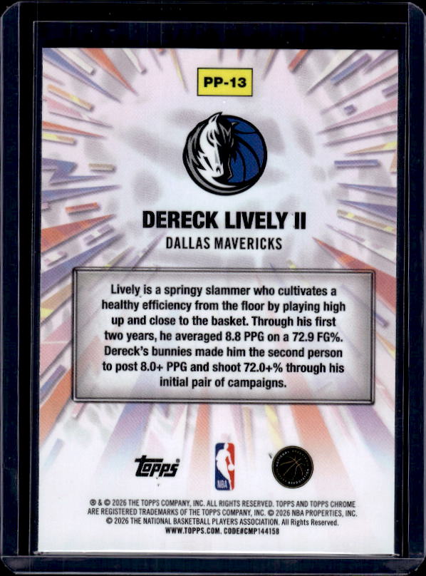 2025-26 Topps Chrome Update #116 Dereck Lively II Power Players