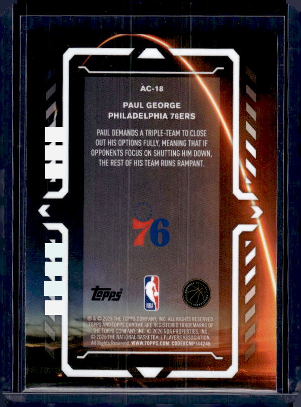 2025-26 Topps Chrome Update #77 Paul George Activaors