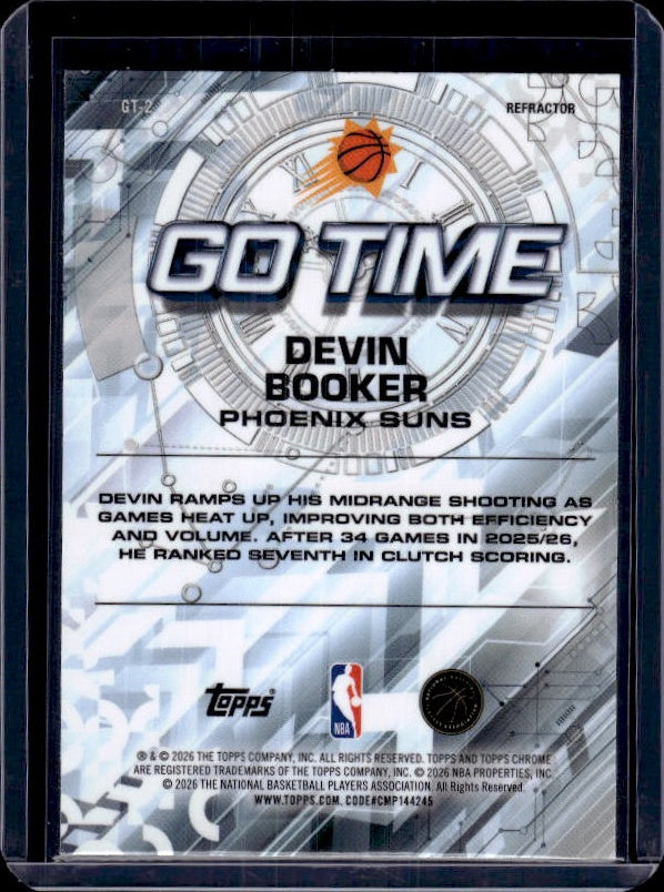 2025-26 Topps Chrome Update #GT-2 Devin Booker Go Time Refractor