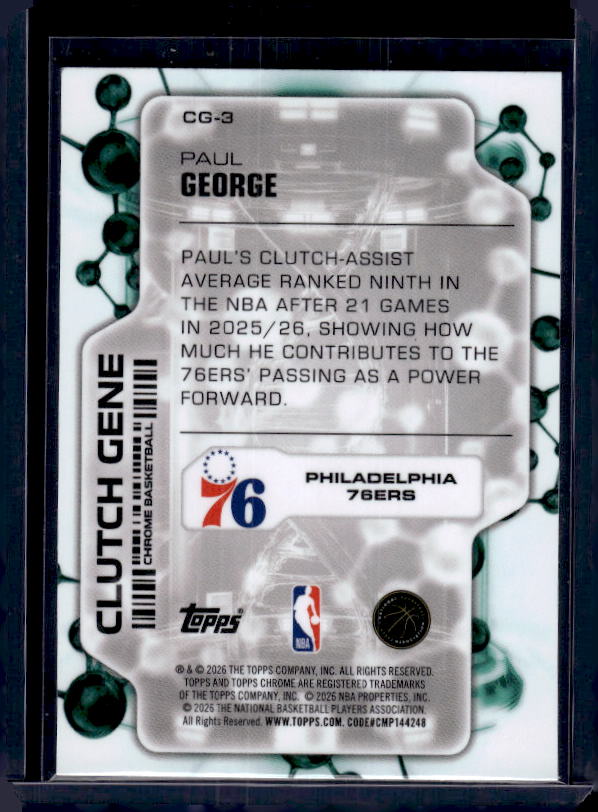 2025-26 Topps Chrome Update #CG-3 Paul George Clutch Gene