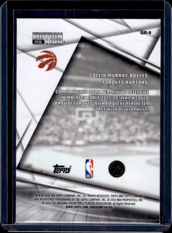 2025-26 Topps Chrome Update #GR-9 Collin Murray-Boyles New Edition