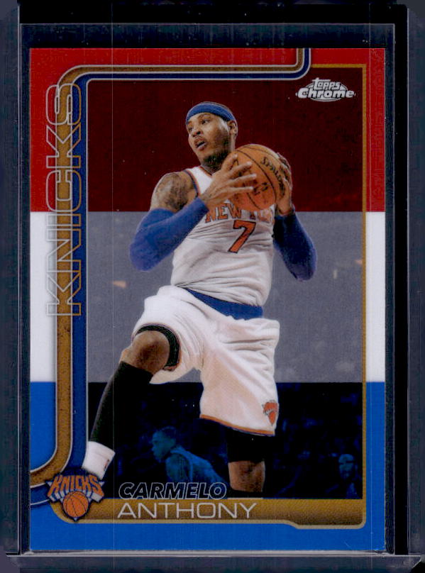 2025-26 Topps Chrome Update #148 Carmelo Anthony Red White and Blue Refractor