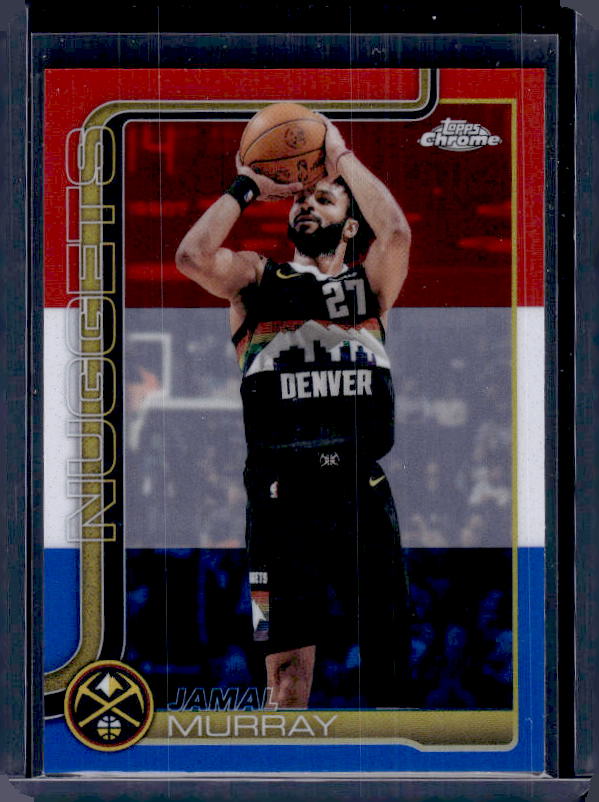 2025-26 Topps Chrome Update #13 Jamal Murray Red White and Blue Refractor