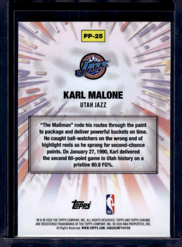 2025-26 Topps Chrome Update #PP-25 Karl Malone Power Players