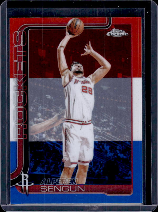 2025-26 Topps Chrome Update #38 Alperen Sengun Red White and Blue Refractor