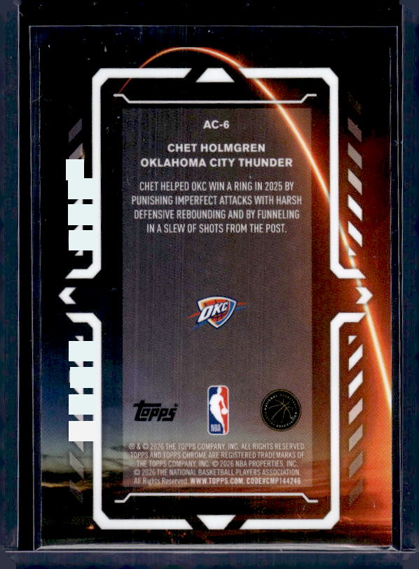 2025-26 Topps Chrome Update #AC-6 Chet Holmgren Activators