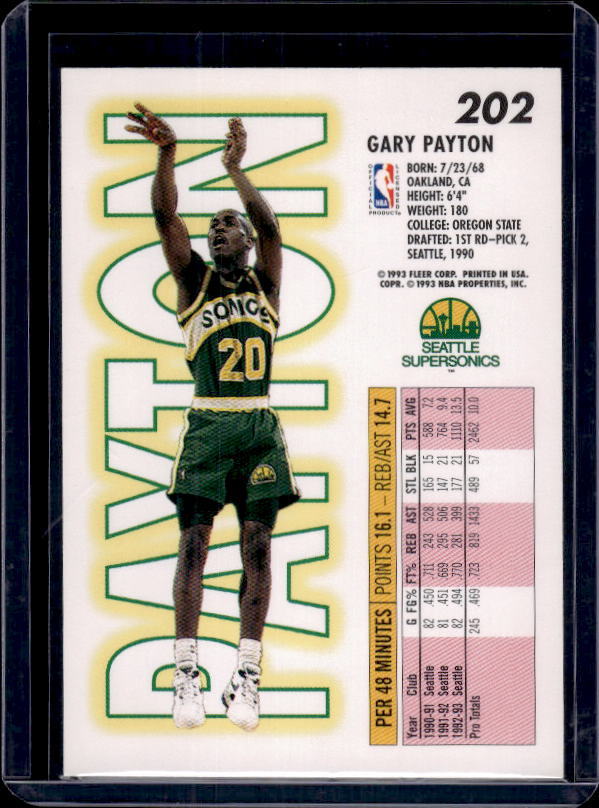 1993-94 Fleer #202 Gary Payton