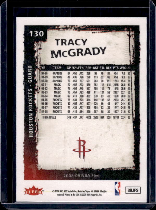 2008-09 Fleer #130 Tracy McGrady