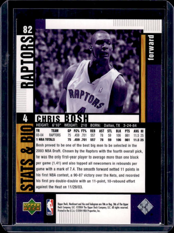 2004-05 Upper Deck Hardcourt #82 Chris Bosh