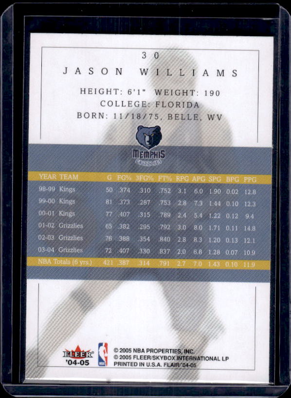 2004-05 Flair #30 Jason Williams