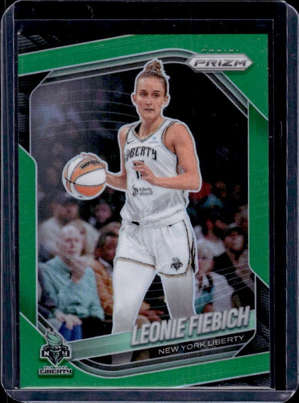 2025 Panini Prizm WNBA #74 Leonie Fiebich Green Prizms