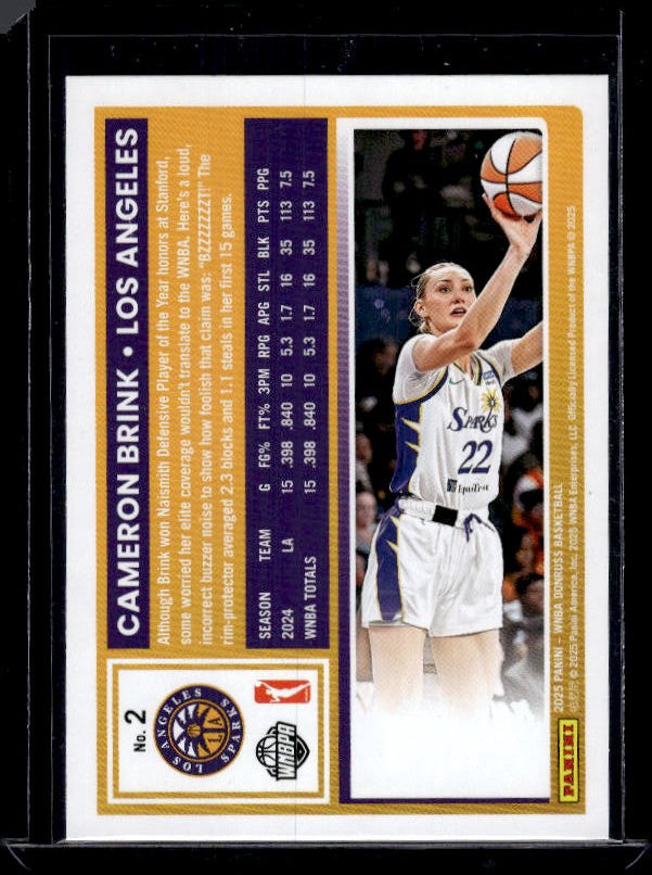 2025 Donruss WNBA #2 Cameron Brink