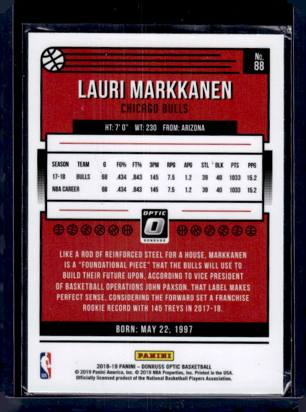 2018-19 Donruss Optic #88 Lauri Markkanen