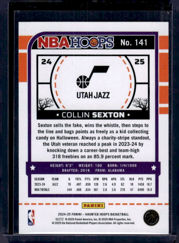 2024-25 Hoops Haunted Hoops #141 Collin Sexton Holo Webs
