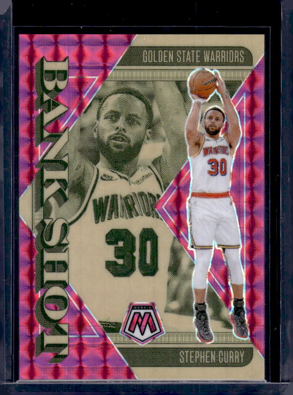 2024-25 Panini Mosaic #19 Stephen Curry Bank Shot Mosaic Pink #/149
