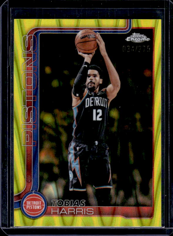 2025-26 Topps Chrome Update #124 Tobias Harris Yellow RayWave Refractor #/275