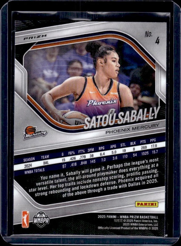 2025 Panini Prizm WNBA #4 Satou Sabally Blue Velocity Prizms
