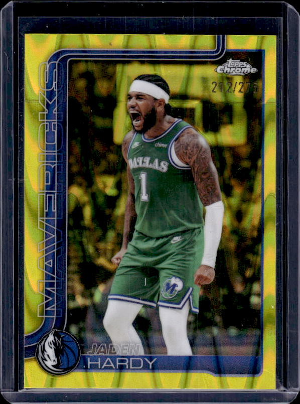 2025-26 Topps Chrome Update #140 Jaden Hardy Yellow RayWave Refractor #/275