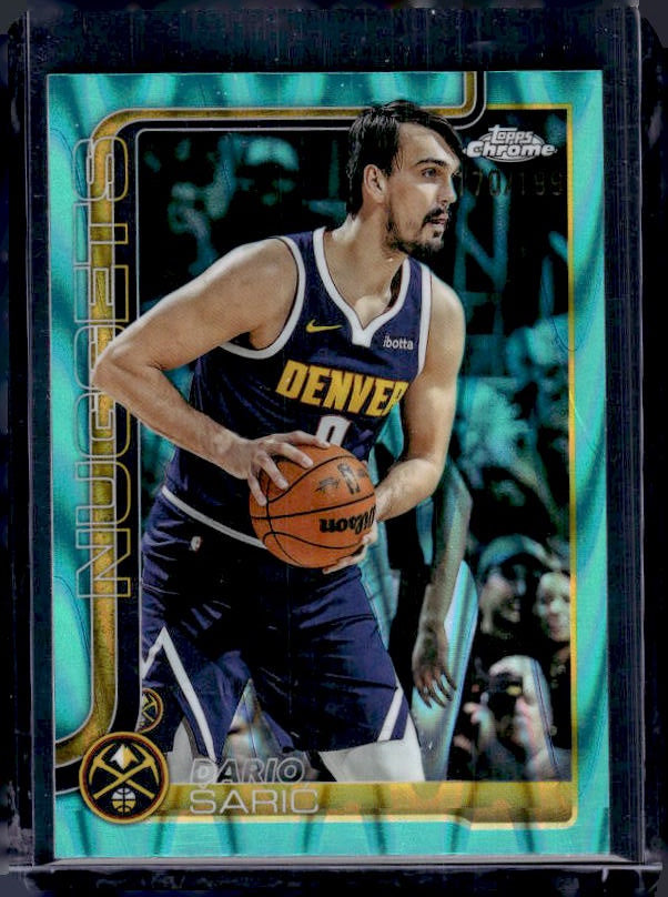 2025-26 Topps Chrome #77 Dario Šarić Aqua RayWave Refractor #/199